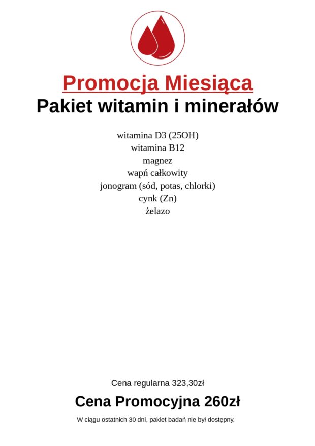 Promocja Miesiąca na pakiet Witamin I minerałów