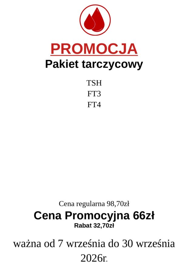 Promocja miesiąca wrzesień na Pakiet tarczycowy 66 zł
